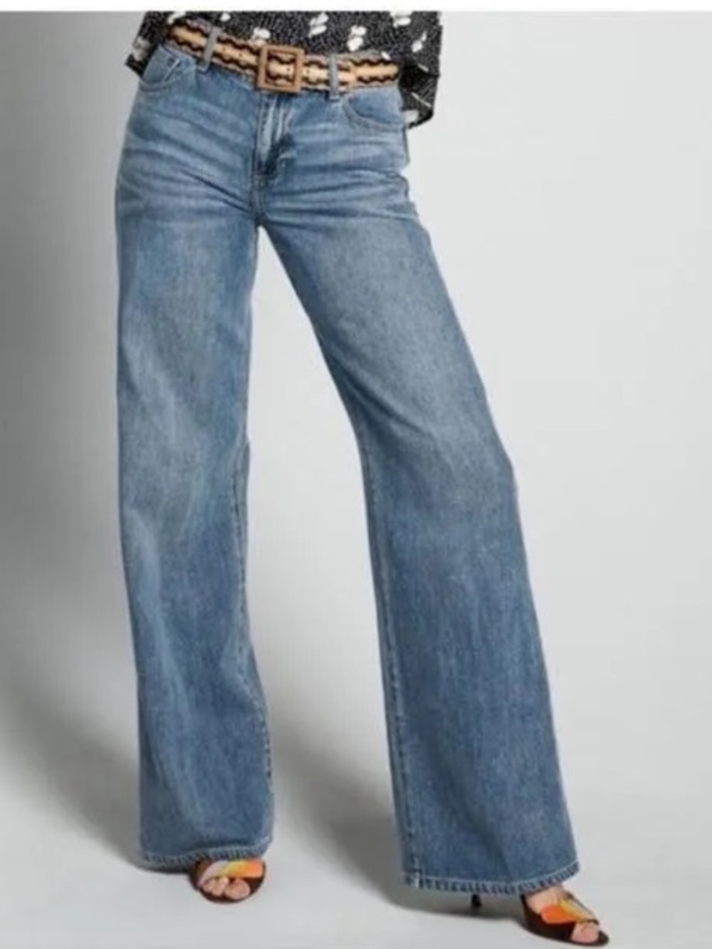 CAbi Ashbury High Rise Wide Leg Denim Jeans Size 12